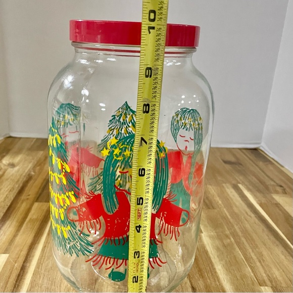 Christmas Carolers Around A Christmas Tree Jar with Red Lid Native American - Picture 7 of 12